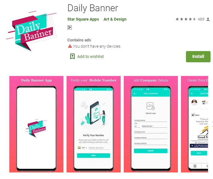 Daily Banner App - Starland IT Solution